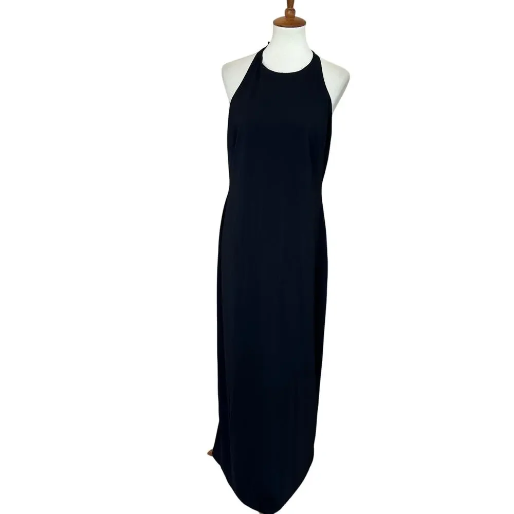 Badgley Mischka Black Bow Gown Size 14 Breakfast Tiffanys Formal Designer $740 - Picture 9 of 11